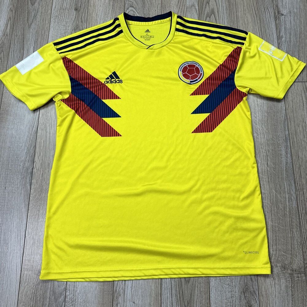 Federacion Columbiana De Futbol Adidas‎ Jersey Mens XL Yellow Climalite*